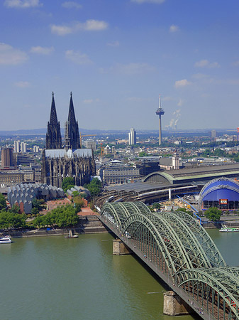 Fotos Hohenzollernbrücke und Kölner Dom aus der Ferne